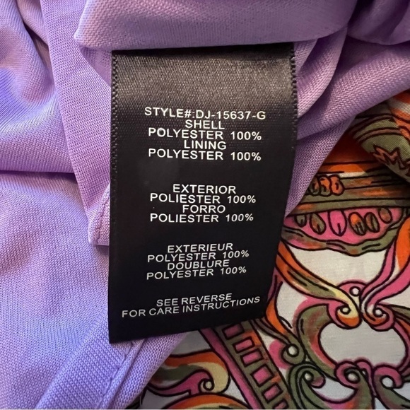 Ark & Co A-Line Cap Sleeve Mini Dress Boho Orange Multicolor Lined Back Zip Sz L - Picture 8 of 11